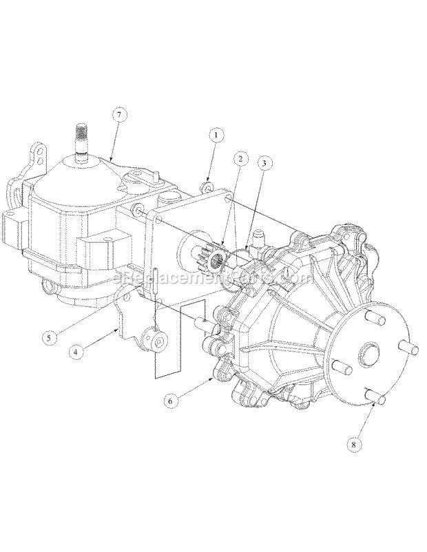 Assembly Pump Right Hand Diagram and Parts List for M48-KW 53AB5DAV150 Cub Cadet Sprayer